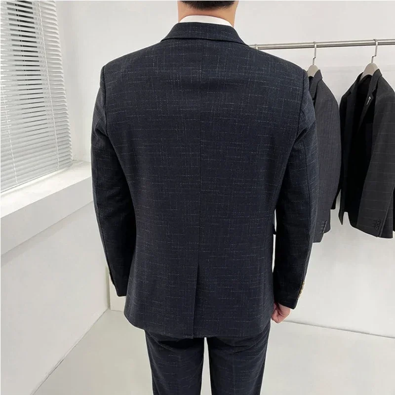 Traje De Hombre Elegante (Blazer+ Vest + Pants) Men\'s Fashion Business Korean Wedding Casual Business Wear Elegant Man Suit