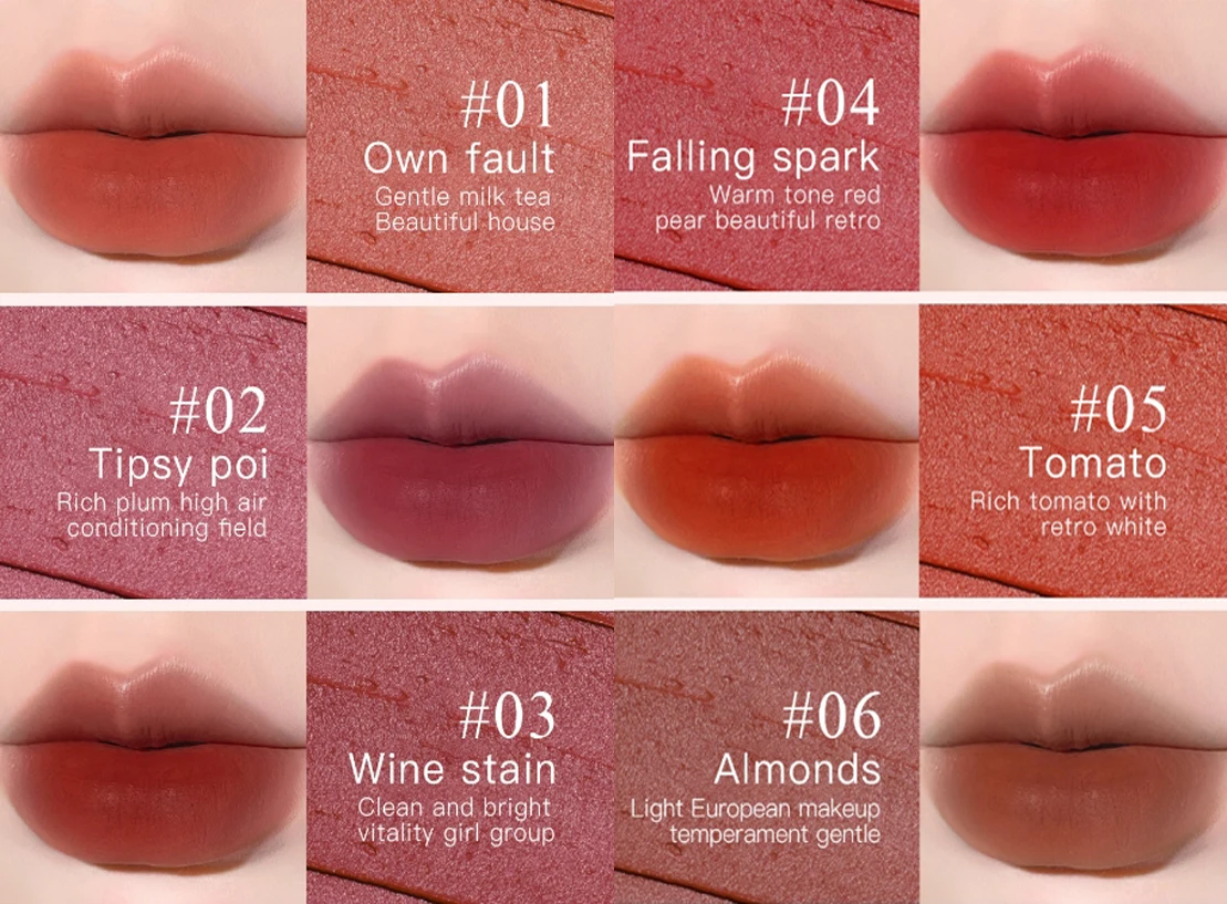 High Quality Light Luxury Velvet Matte Lipstick Lip Gloss Make Up Matte Silky Mud Female Lip Stick Affordable Student Lip Glaze