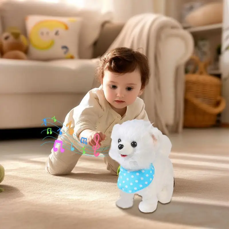 

Walking Puppy Toy Walking Stuffed Animal Doll Interactive Home Decor Plush Cartoon Electric Accompanying Doll For Boys Girls