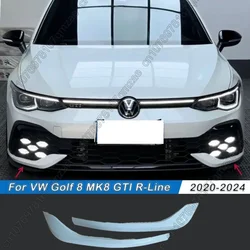 폭스 바겐 골프 8 MK8 GTI R-라인 2020-2024 자동차 밝은 검정색 앞 범퍼 사이드 스플리터 스포일러 트림 안개등 카나드 바디 키트 트림