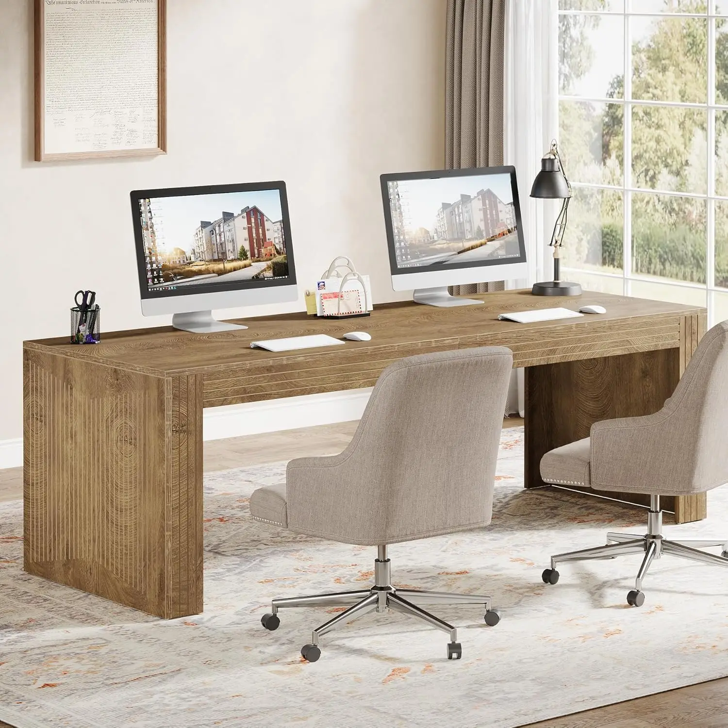 #79-Inch Extra Long Double Com – Home Office With Two Desks Bewertung und Preis
