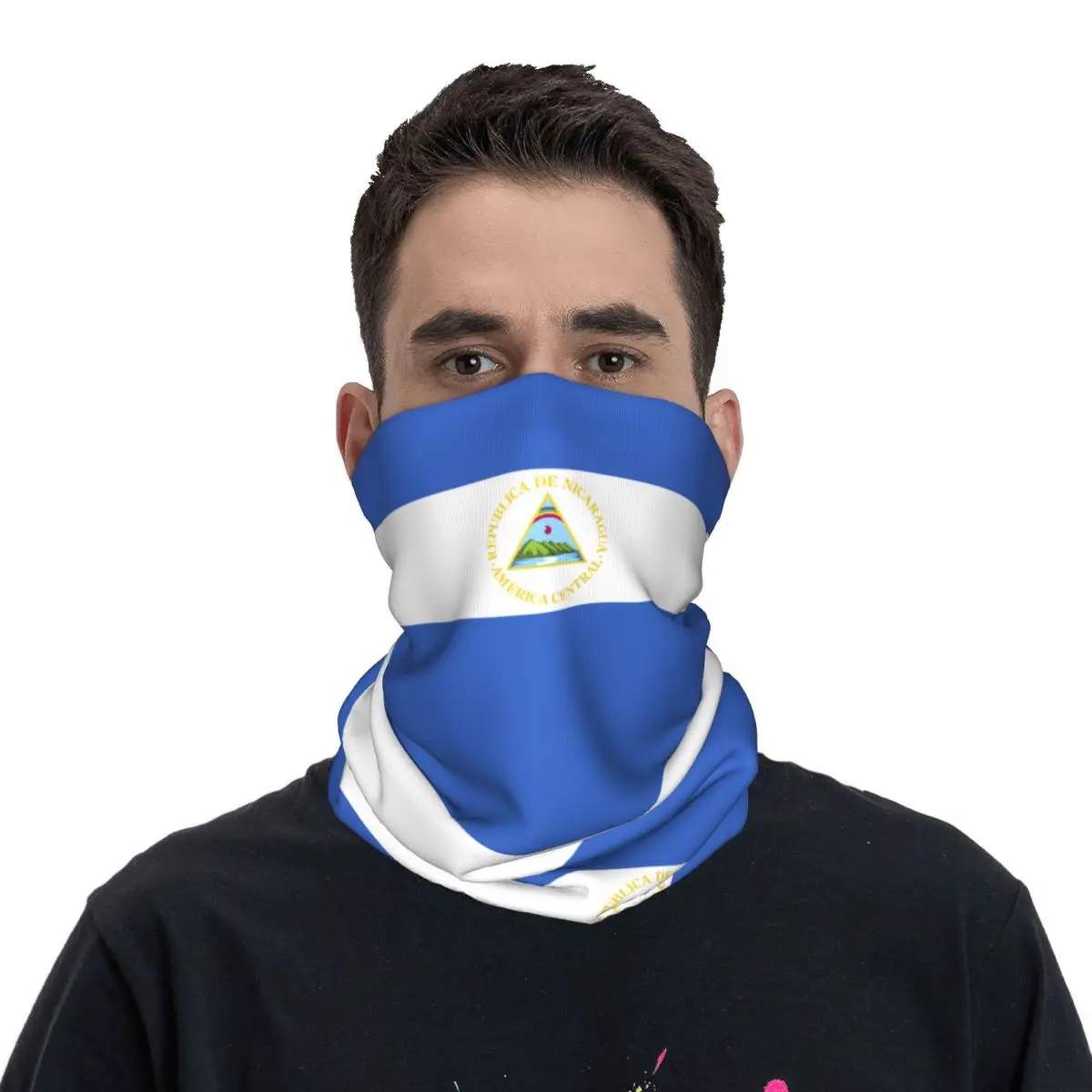 Motorsports Racing Bandana Accessories Neck Cover Nicaragua Flag Scarf Warm Balaclava For Riding Windproof