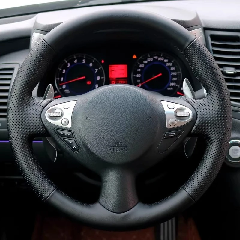 

Hand-Stitched Non-slip Durable Nappa Leather Steering Wheel Cover For Infiniti FX35 Car Interior Accessory