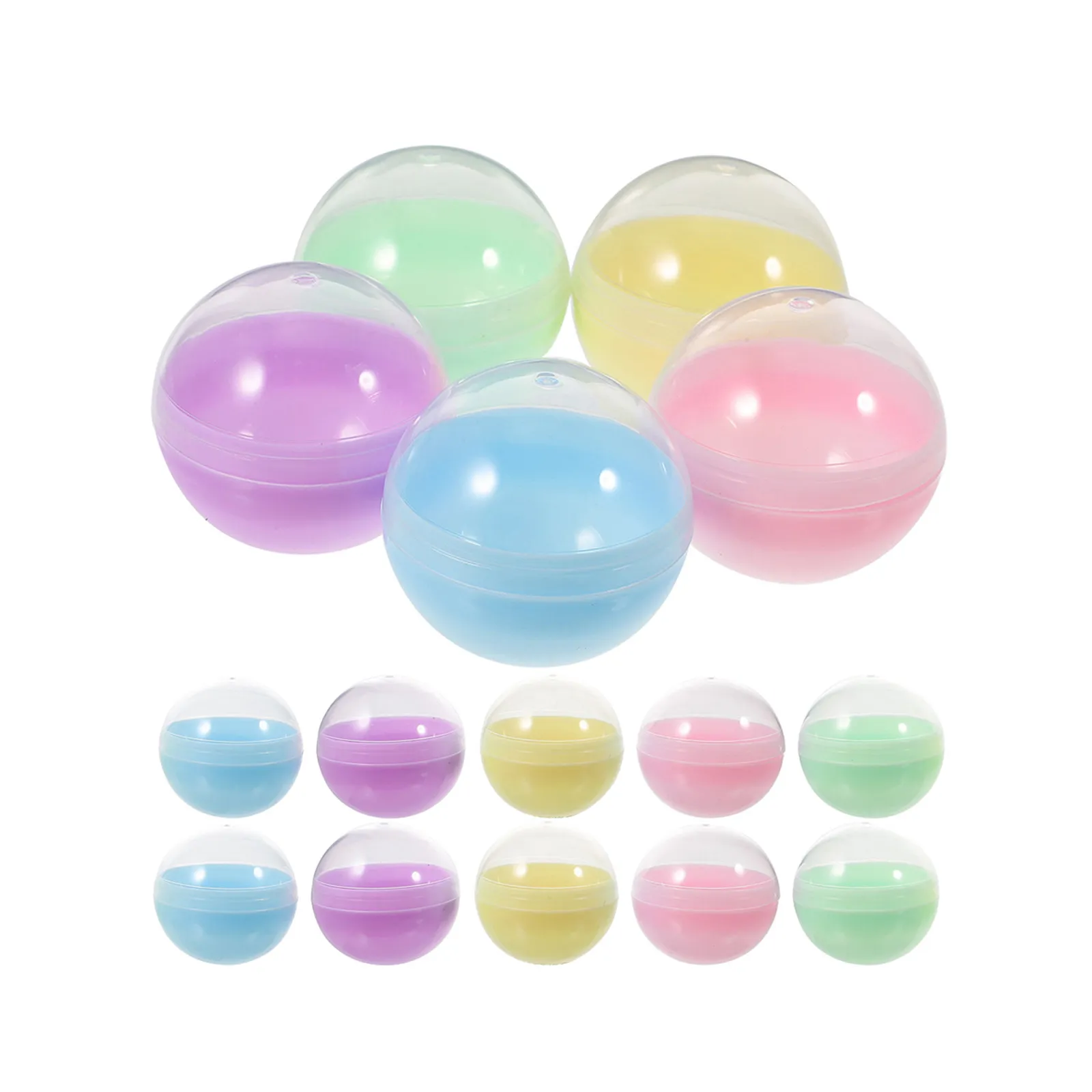 

120Pcs Semitransparent Macaron Clear Round Capsules 32Mm Empty Plastic Balls for Gumball Machine Prizes Clear Spheres Plastic