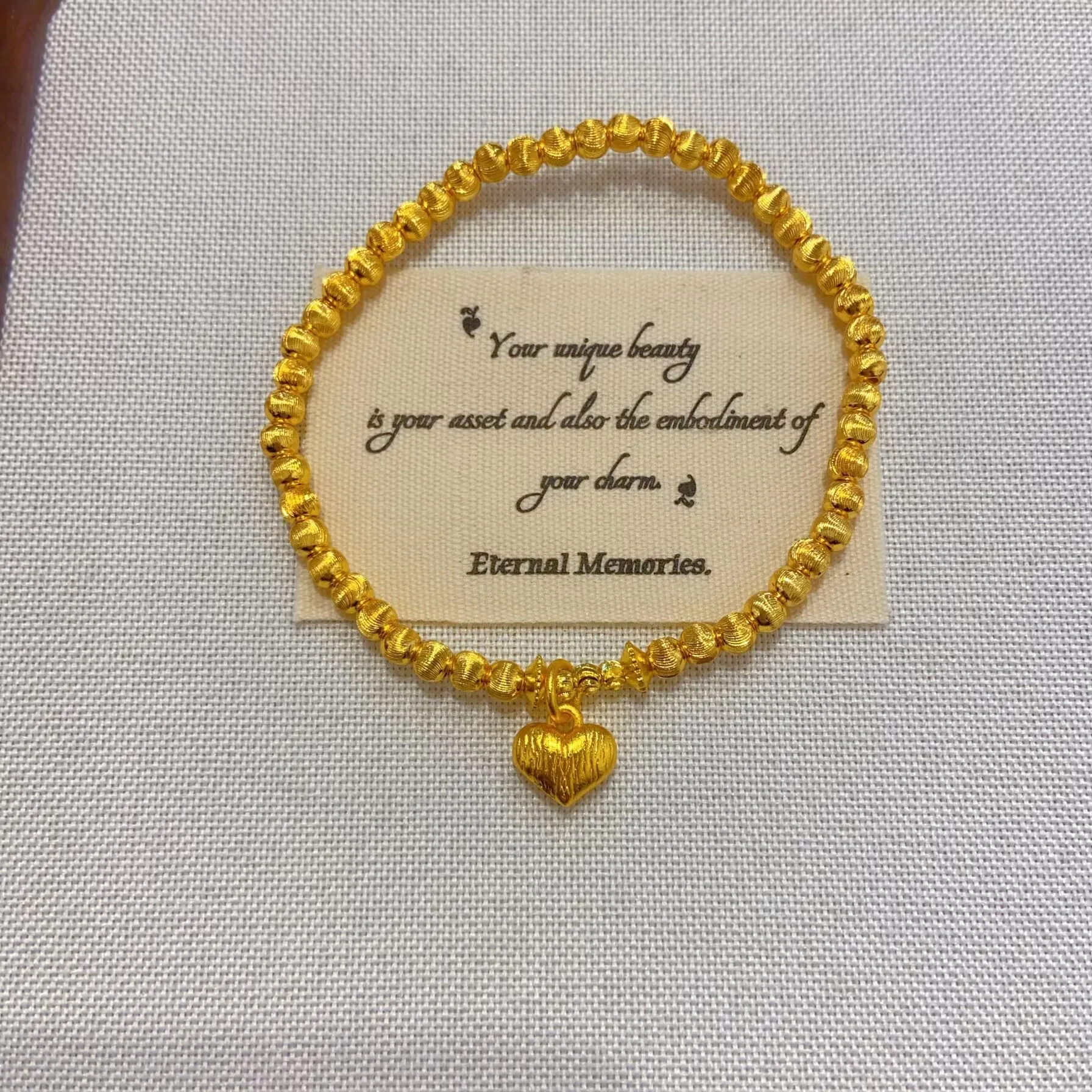 

Plated With Genuine Gold Strong Preservation Method Sand Ancient Explosive Shining Cat Eye Heart Round Transfer Bead Girls Gift