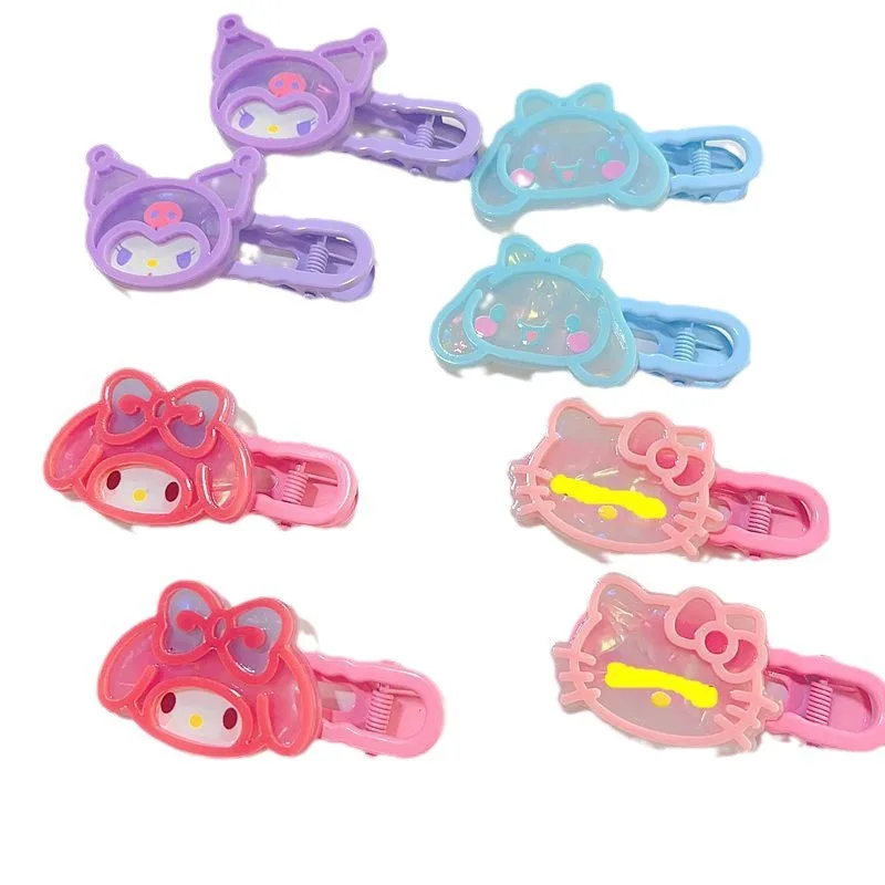 

Sanrio Holographic Hair Clip Set Cute Cartoon Acrylic Barrettes with Iridescent Finish Kawaii Hair Accessories for Girls