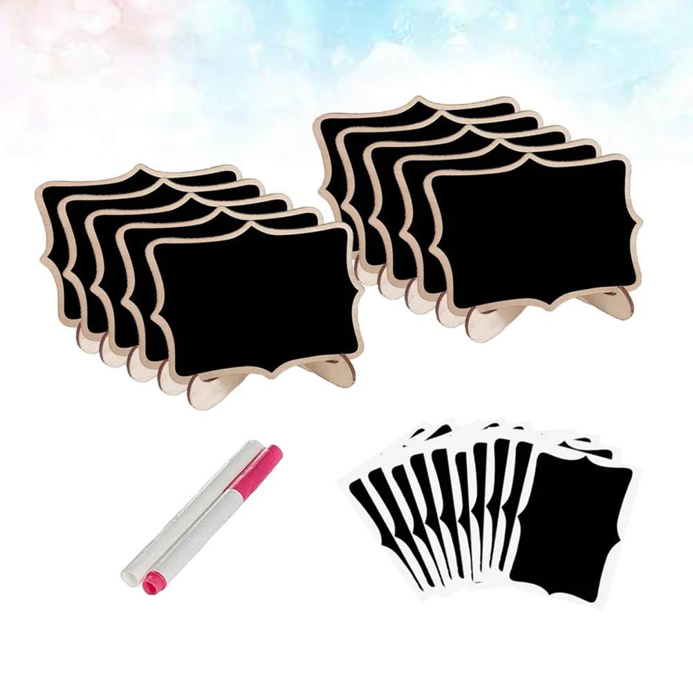 

1Set Wooden Mini Chalkboards Small Chalkboard Signs Place Cards Easels Wood Message Board Restaurant Store Coffee Shop Size M