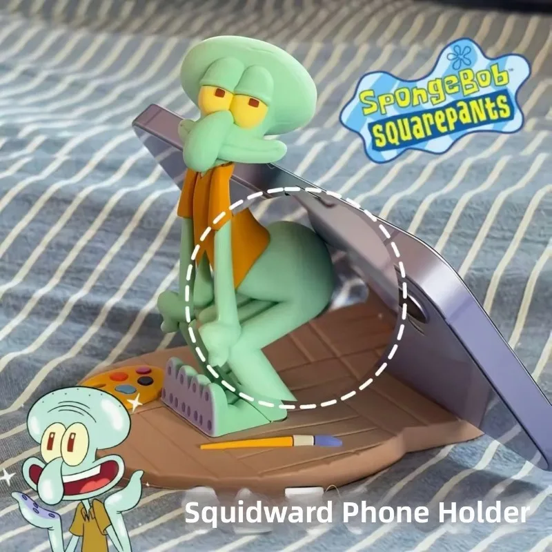 New KKV SpongeBob Squidward Magnetic Phone Holder Toothbrush Rack Cute Cartoon Decor Accessories - view 4