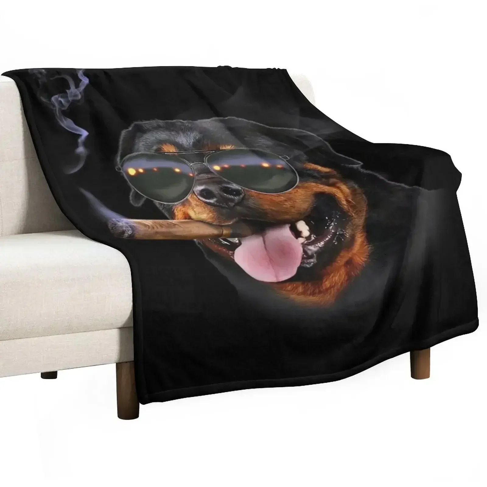 

Funny Rottweiler Throw Blanket Soft Beds Moving blankets and throws Blankets