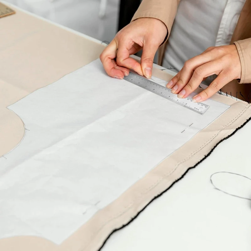 Top-5Pcs Cork Backed Ruler Stainless Steel Ruler, 6/8/12/14/16 Inch Metal Ruler,Straight Edge Ruler Non-Slip Metal Rulers