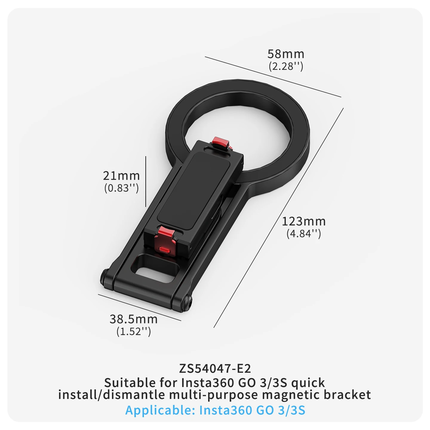 Magnetische Halterung mit Schnellverschluss, 360° Dämpfungs-Kugelkopf, Stativadapter für GoPro, DJI, Insta360, iPhone MagSafe, Lichtstativ – Detail 17