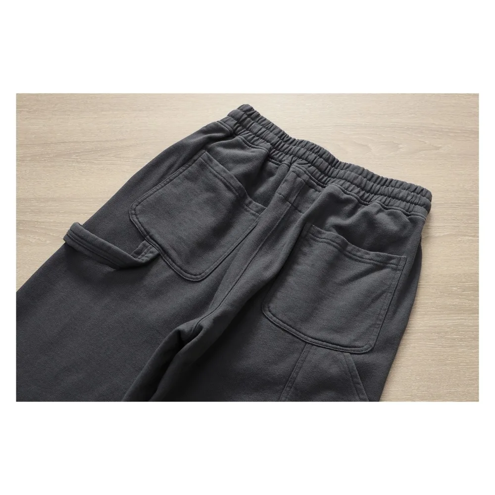 스트레이트 니트 스웨트팬츠 남성용 가을 겨울 스트레이트 캐주얼 팬츠 아메리칸 스타일 밴딩 카고 바지