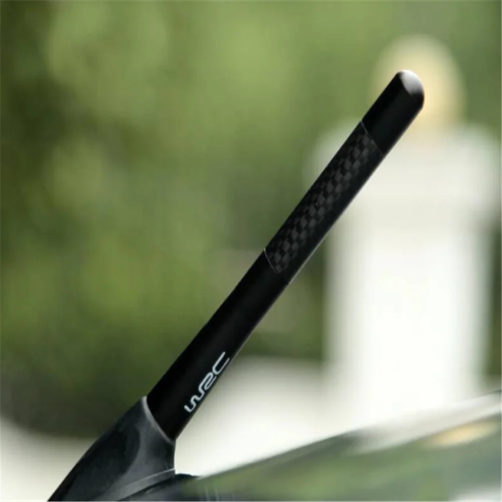 Car Carbon Fiber Short Stubby Mast Antenna for PEUGEOT 207 2006 2007 307 106 206 1998 2000
