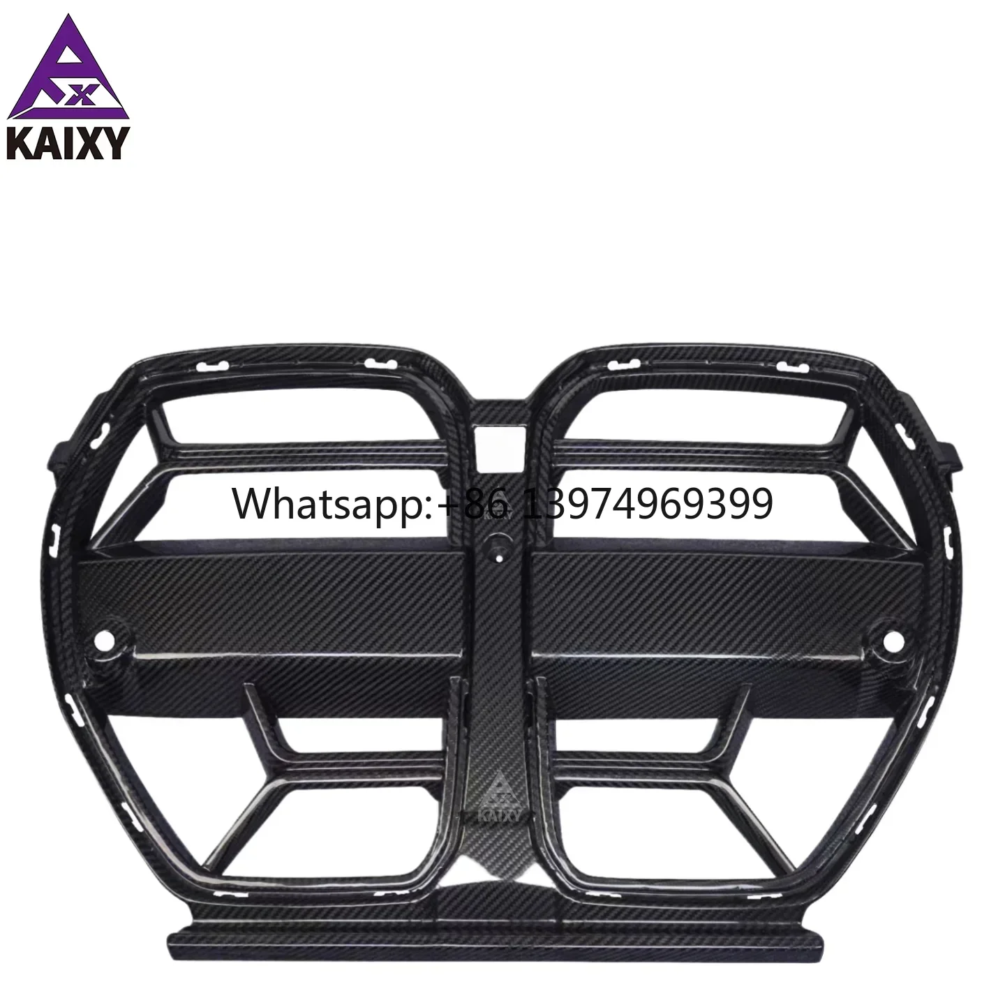 KXY Dry Carbon Fiber CSL Style  Front Grille Without ACC for BMW G80 G82 M3 M4 Car Front Bumper Grills