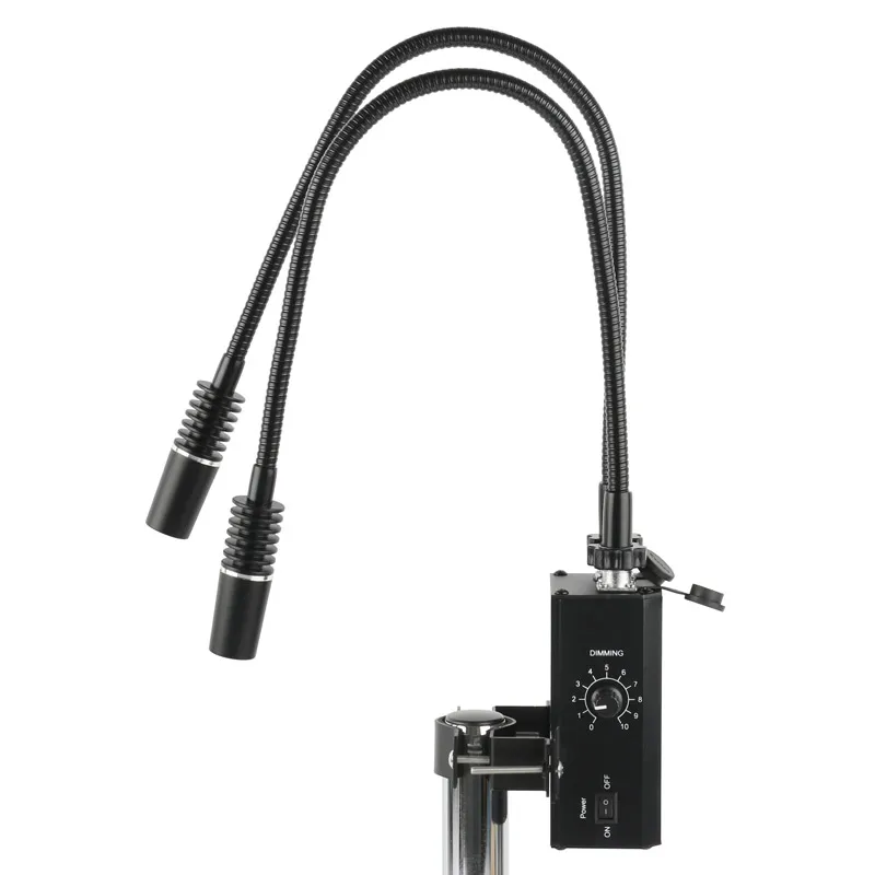 6W 6500K Industry Microscope Dual LED Gooseneck Light Illuminator Lamp Spot Light Lamp Fill Light Lamp For Stereo Microscope