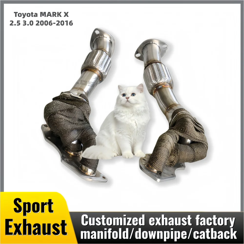 

Разъем выпускного коллектора с теплоизоляционной тканью для Toyota MARK X 2.5 3.0 2006-2016, модификация производительности выхлопной трубы автомобиля