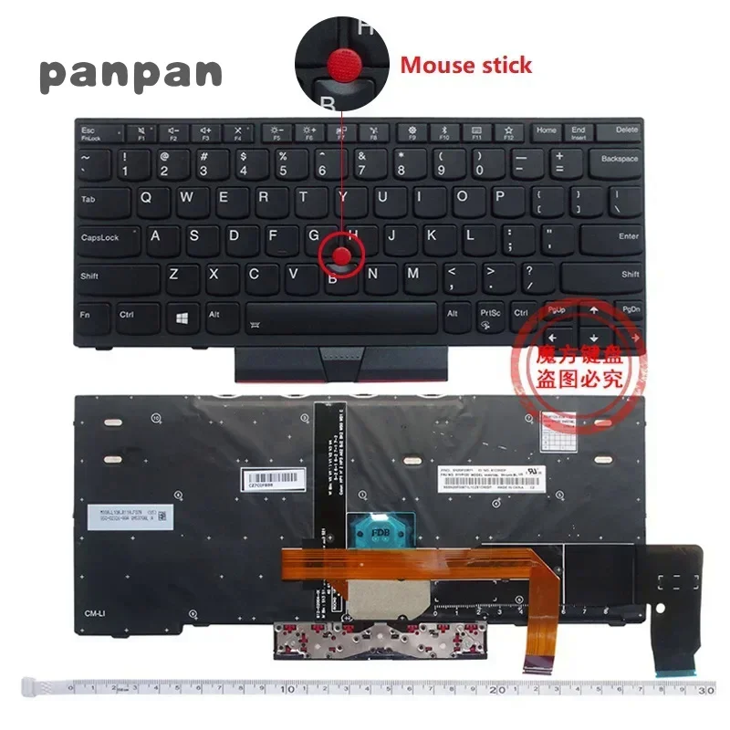 New US Keyboard For IBM Lenovo R480 L390 L480 T480 T480S L380 Keyboard Backlight Mouse Stick