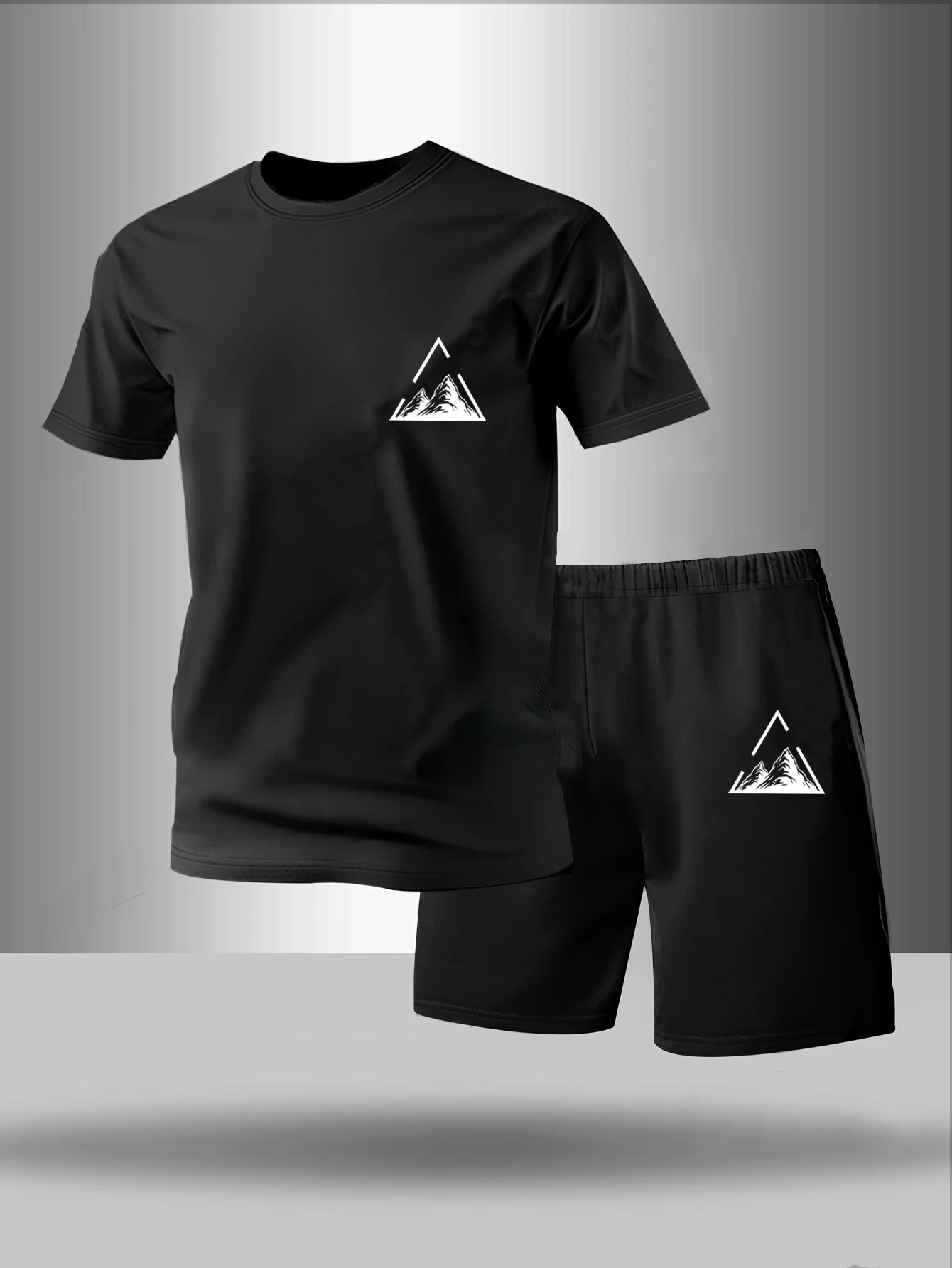 

Мужская пижама из двух предметов для весны, лета, осени и зимы, с короткими рукавами и шортами, модный домашний костюм с геометрическим узором.