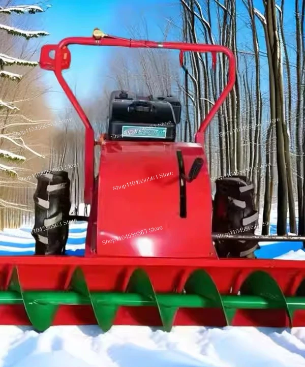 Gas Powered Snow Blower with Auger System, Compact Hand Push Design for Home Driveway and Light Commercial Use