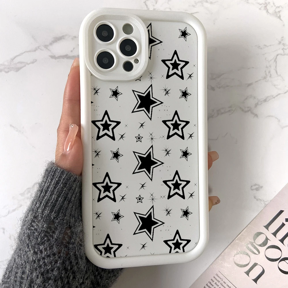 Stars Moon Phone Case for Huawei P50 P40 P30 P20 Mate 40 30 20 Nova 10 9 7 Y70 Pro Plus Soft TPU Ladder Lens Cover