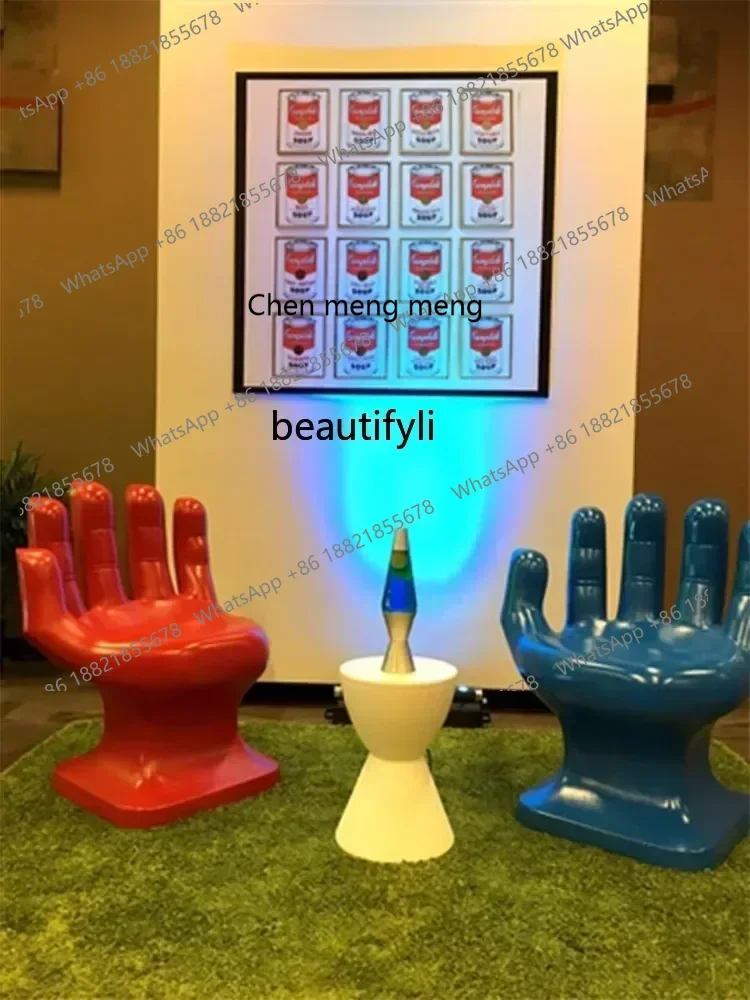 ss7486 مصمم مرحبا كرسي اليد على شكل اليد النحت أريكة مقعد منتصف القديمة كرسي نموذج غرفة الترفيه مكان خاص-شا #3