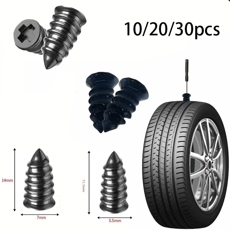 10-30pcs Tire Repair Nails Set Vacuum Tire Repair Nails Heavy Duty Tire Repair Rubber Nails Kit for Car Motorcycle Truck