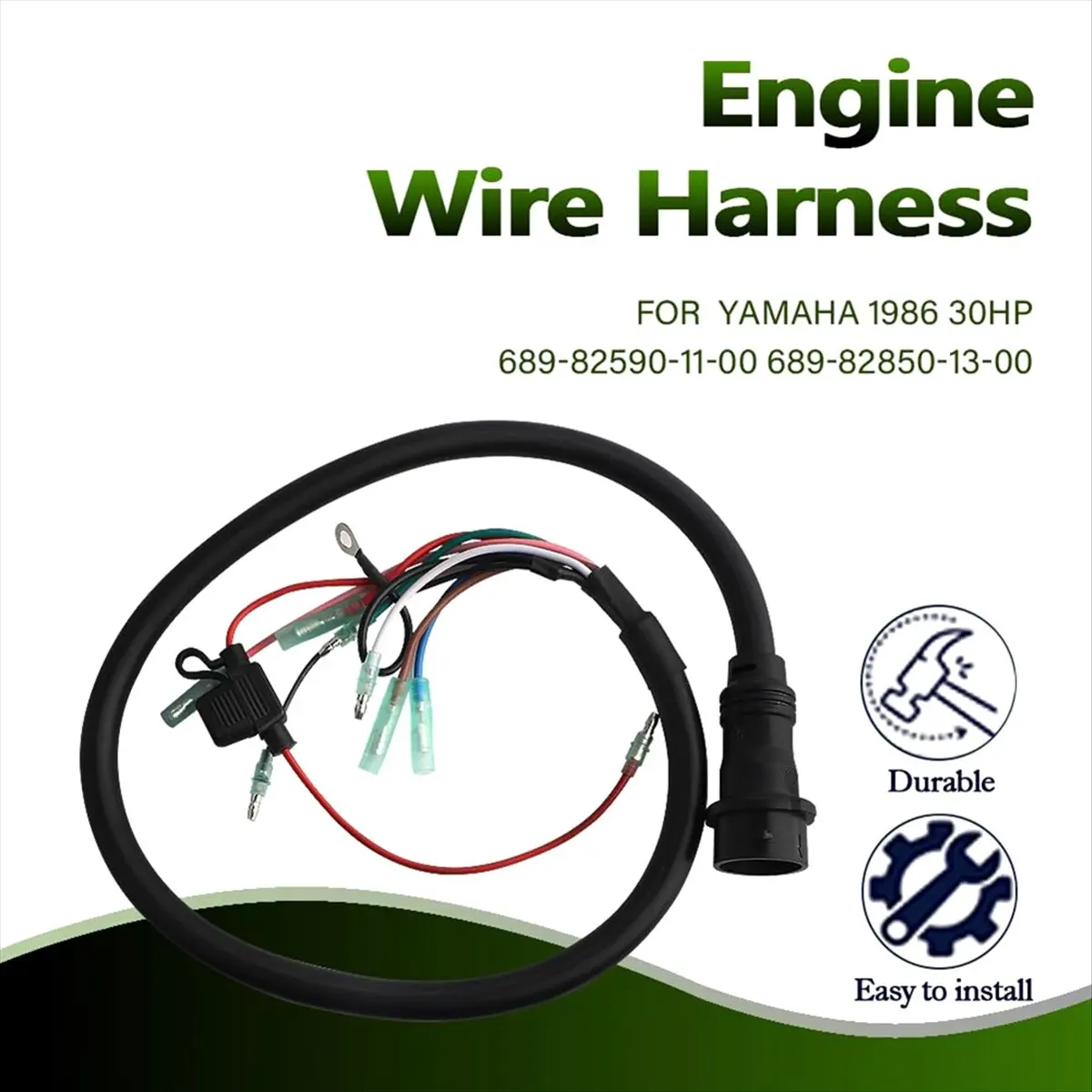 Compatible 689-82590-11-00 Wire Harness Assembly (7Pin) for Yamaha Outboard 2T 20HP 25HP 30HP 689-82590-11 Boat Engine Parts