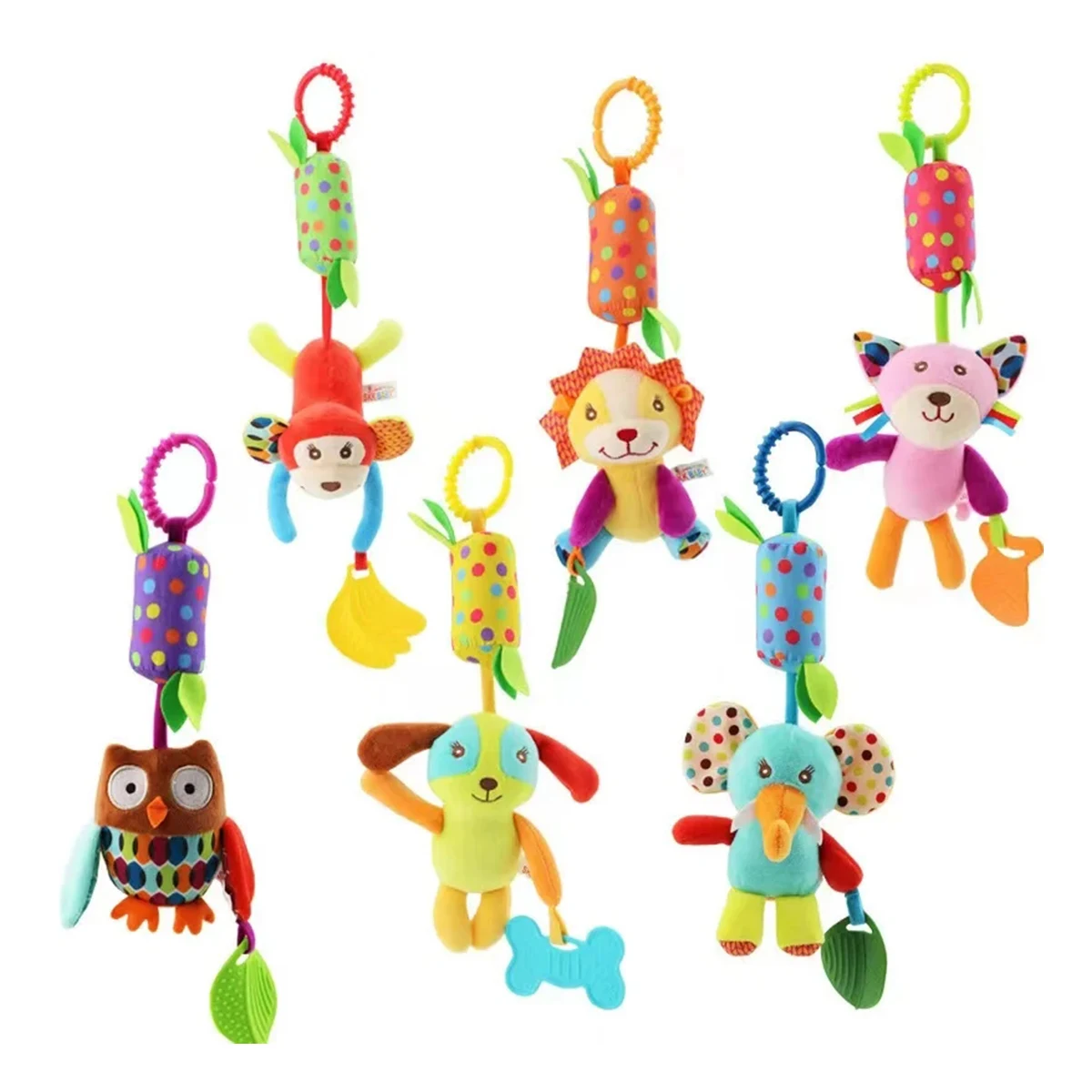 1pcs Baby Rattles Mobiles Cartoon Animal Bell Toy Newborn Baby Rattle Hanging Plush Lovely 0-24 Months Teether Toys Gift