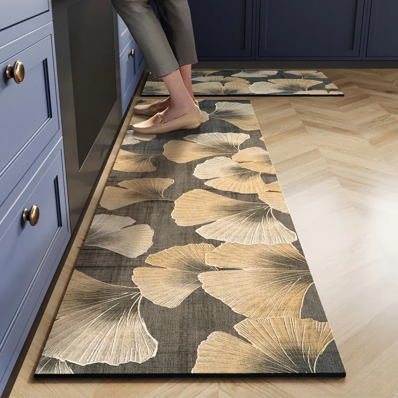 Light Luxury High-end Kitchen Floor Mat Waterproof  Oil-proof Dirty Resistant Home Carpet PVC Wear-resistant Rug  Ковер Tapis 러그