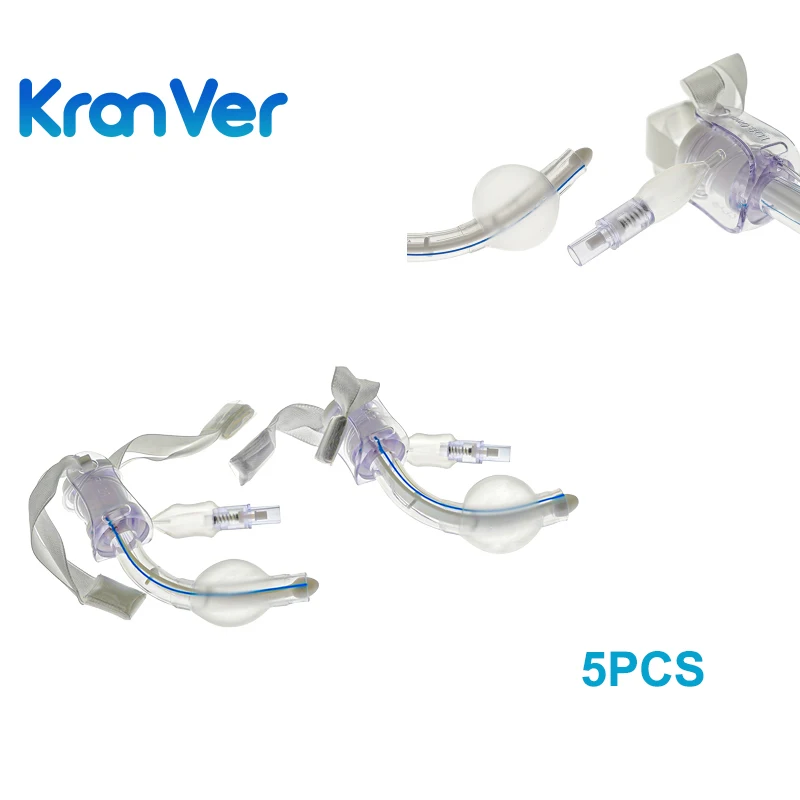 

KranVer 5PCS Disposable Standard Tracheostomy Tube with Cuff Medical Grade PVC EO Sterilized Tracheal Tube
