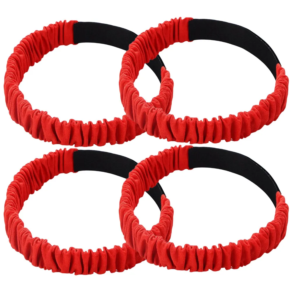 4Pcs Three Legged Race Bands Bright Color Elastic Legged Race Straps Wear-Resistant Elastic Tie Ropes Field Day Games