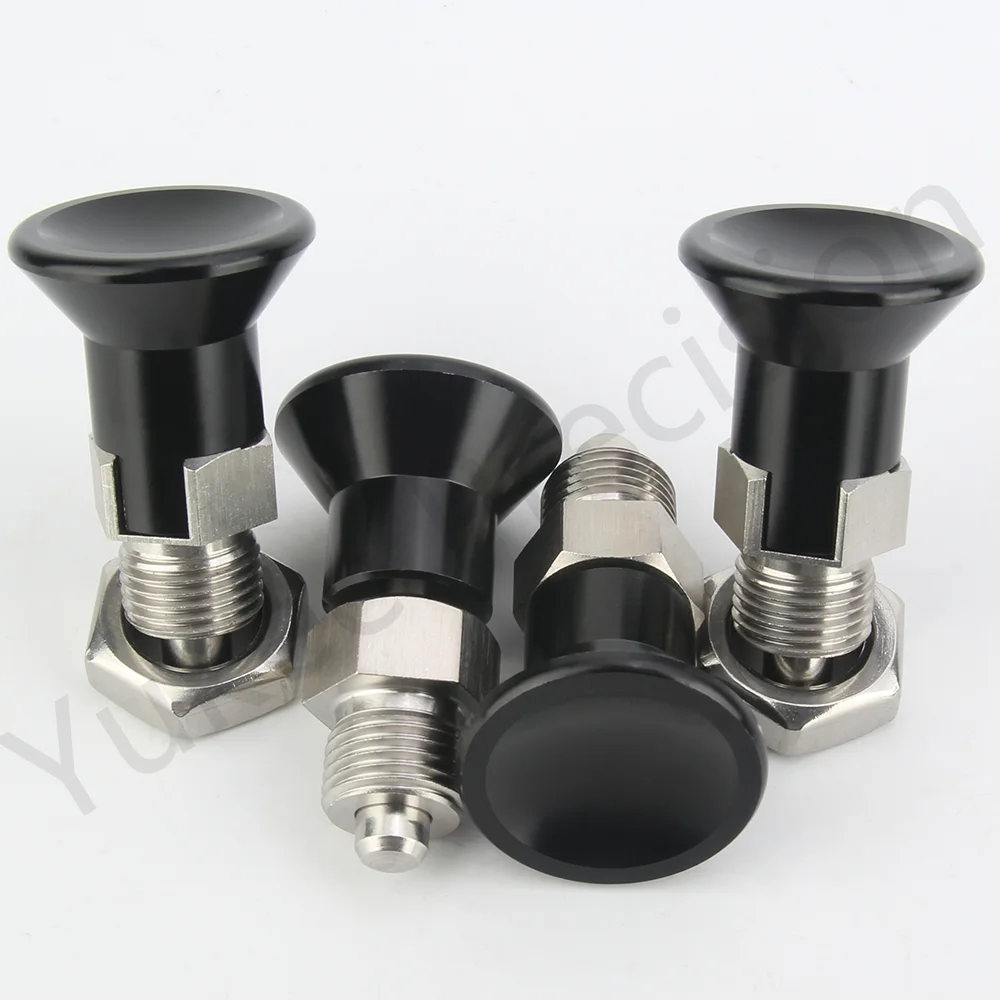 YK254 Thread M6/M8/M10/M12/M16/M20 Aluminum Knob Stainless Steel/Carbomn Steel Self Locking/Non-Lock Index Plunger Pin With Nut