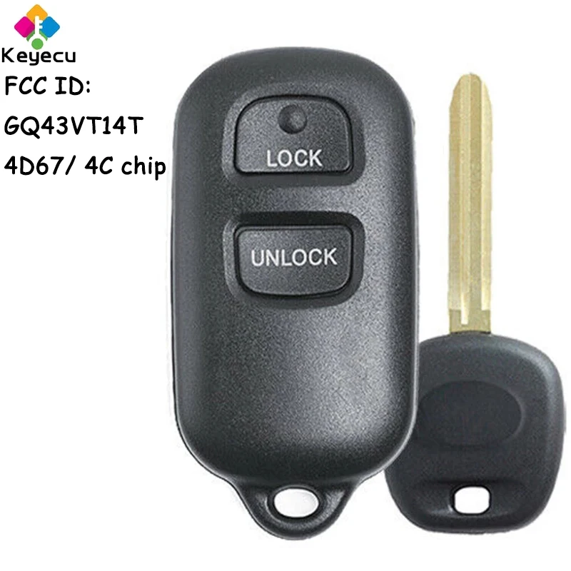 

KEYECU Keyless Entry Remote & Transponder Key With 3B 4D67 / 4C Chip for Toyota Corolla Matrix Camry Solara Sienna Fob GQ43VT14T