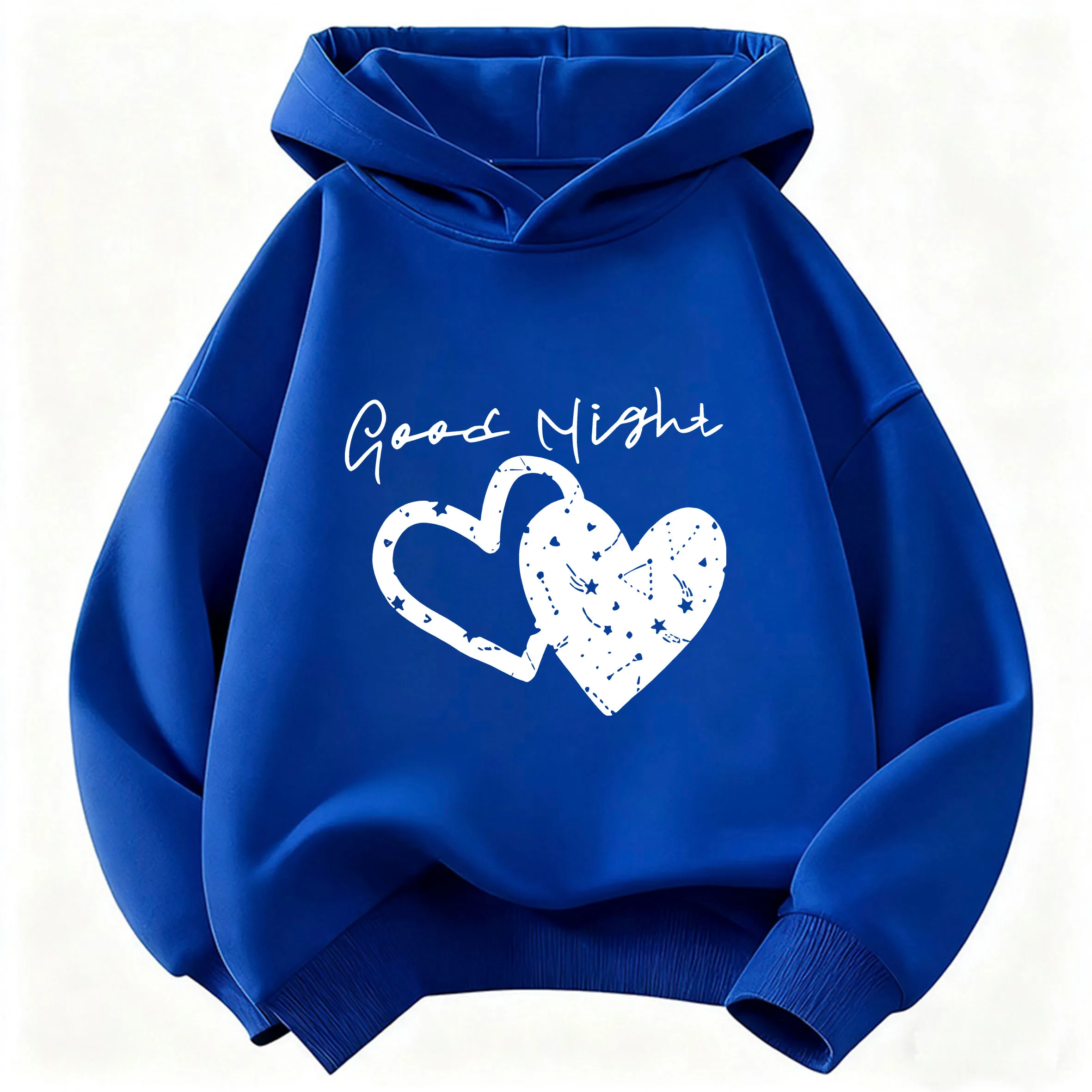 Good Night with Love Heart Design Hoodie Sweatshirt Casual Hoody for Boys Girls Hoodies Clothes Kids