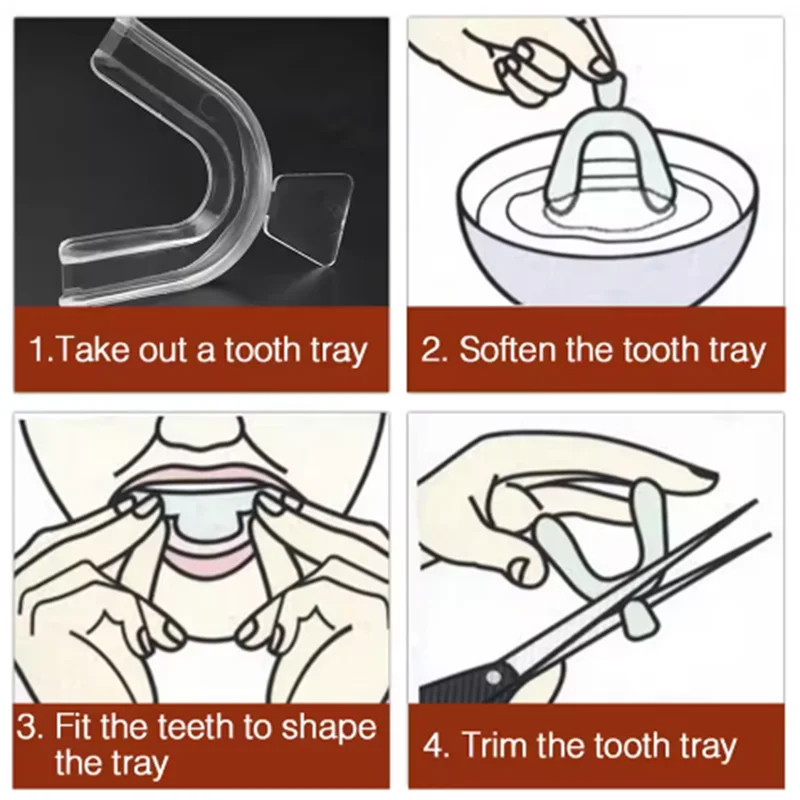 4 قطعة حامي الفم إيفا الأسنان حامي ليلة الحرس تقويم الأسنان الأقواس مجموعة حامي الفم حامي الأسنان صواني تبييض الأسنان #4