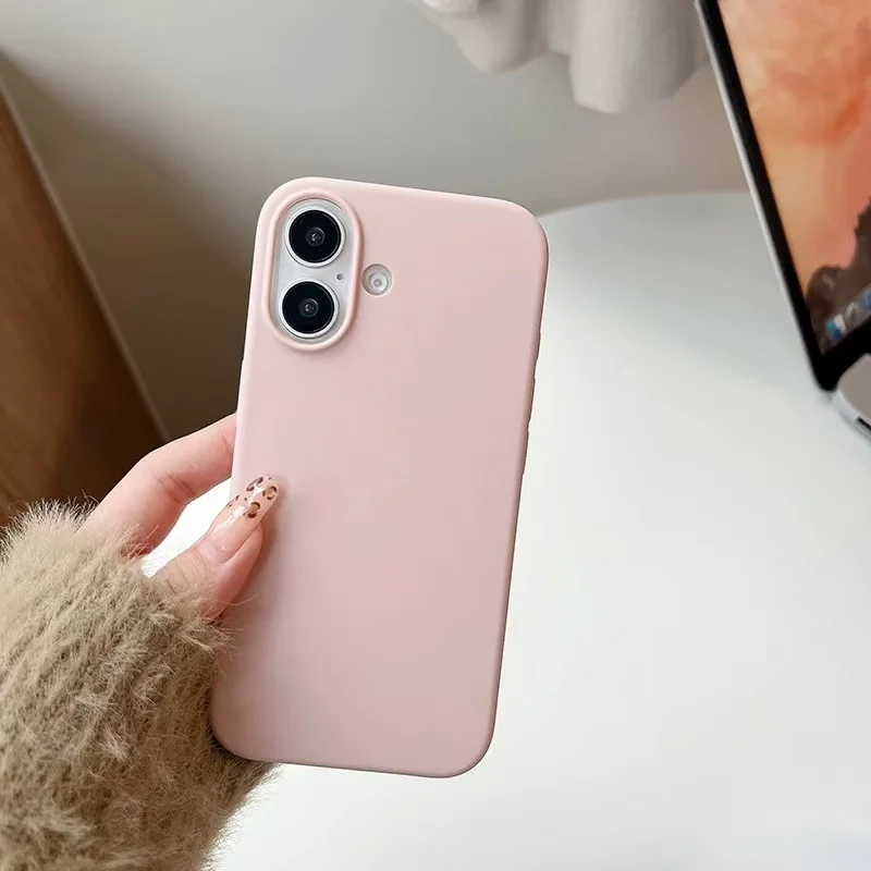 Flüssige Silikon-Handyhülle für Apple iPhone 16 15 14 13 12 11 Pro 13 Mini X XR Xs Max Matte Soft Back Cover Fundas – Detail 6