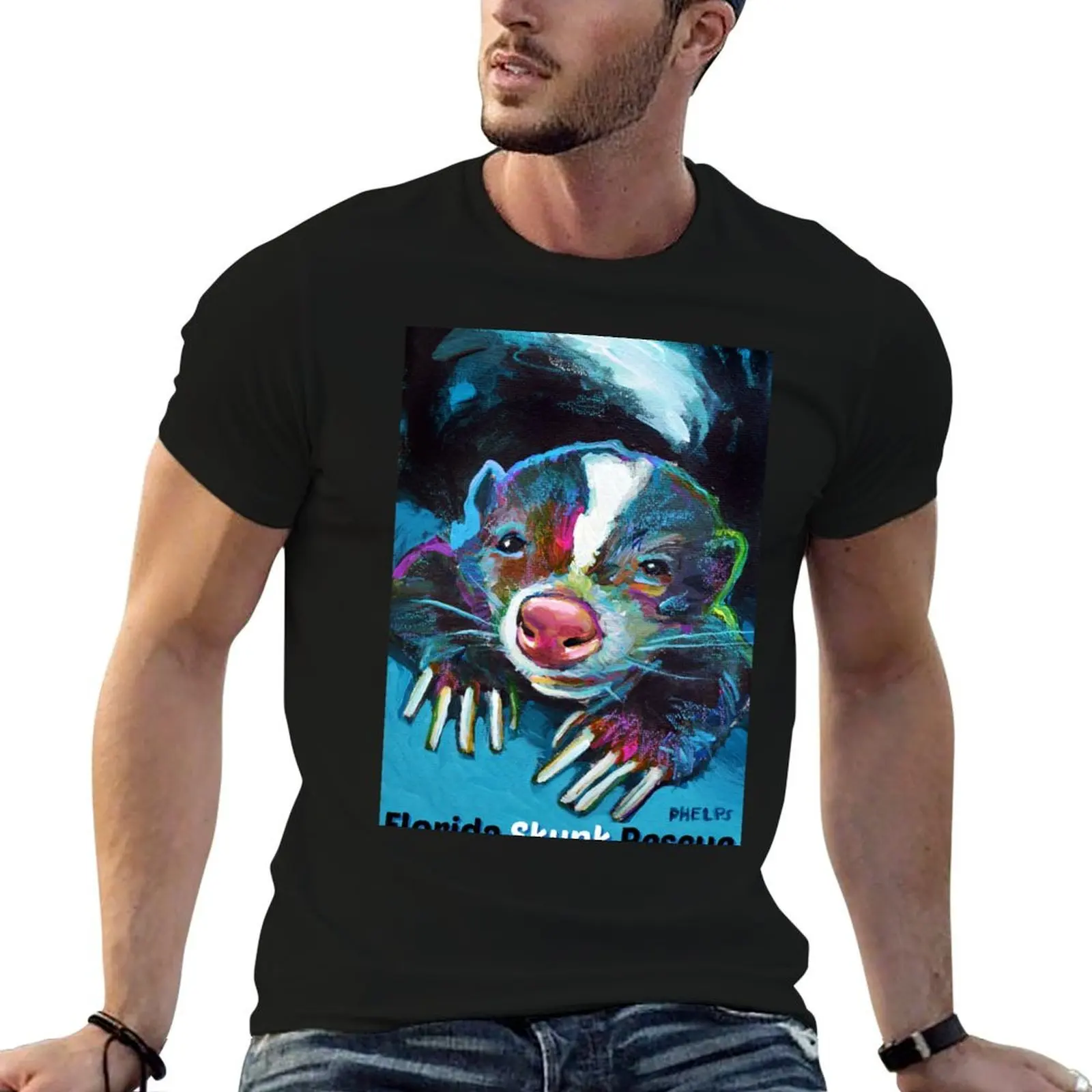 New Florida Skunk Rescue Design T-Shirt man t shirt heavy cotton t shirt man cotton funny t shirts cotton T-shirt