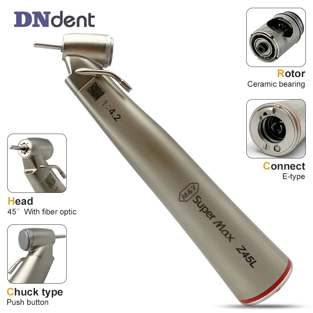 Dental 1:4.2 Surgical handpiece 25,000LUX Fiber Optic external water Z45L electric motor Contra Angle air turbine dentistry tool