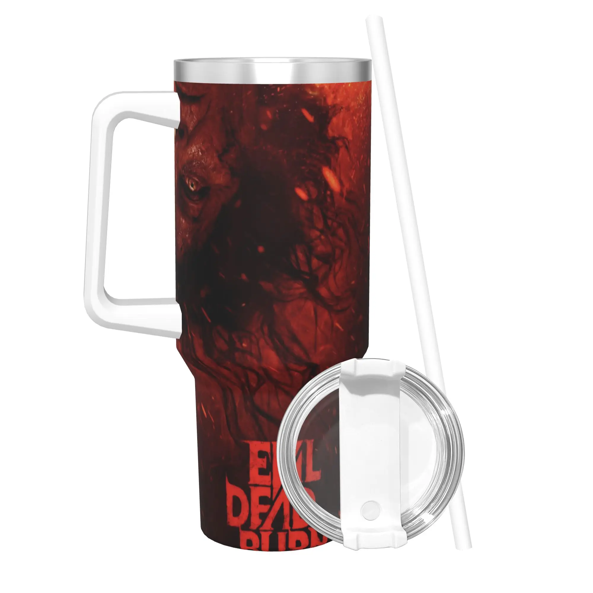 Evil Dead Burn Tumbler 40oz Stainless Steel Double Wall Vacuum Insulated  Travel Mug With Straw