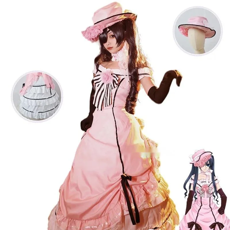 Ciel Cosplay Anime Black Butler Costume Ciel Phantomhive Redbreast Black Butler Women Cosplay Outfits Animation Prop