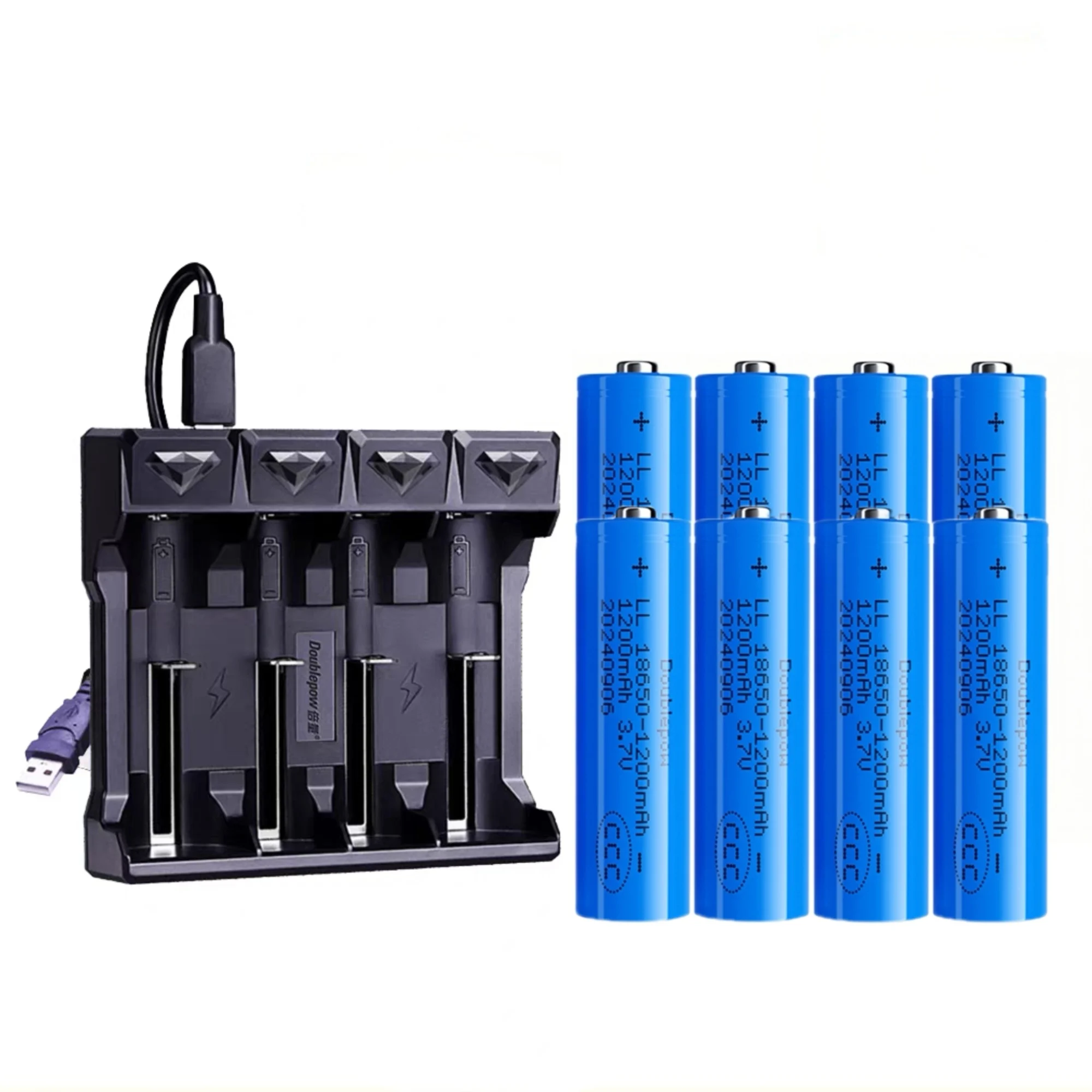 8PCS 18650 แบตเตอรี่ 3.7V 1200mAh 18650 แบตเตอรี่ลิเธียมสําหรับไฟฉายการตรวจสอบอุปกรณ์ออกซิเจนปั๊ม Vape