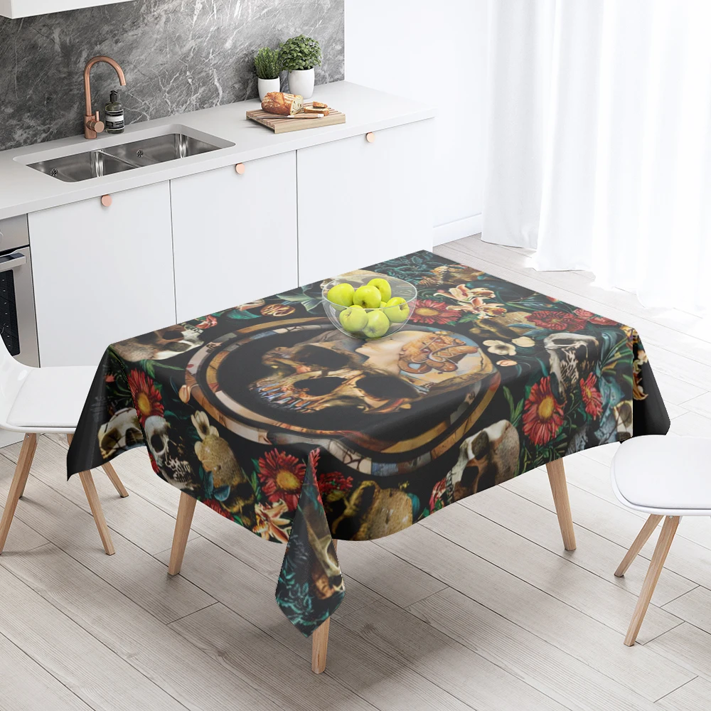 Home tablecloths dining decoration and rectangular table accessories waterproof cloth Anti-stain restaurant Nordic plant flower