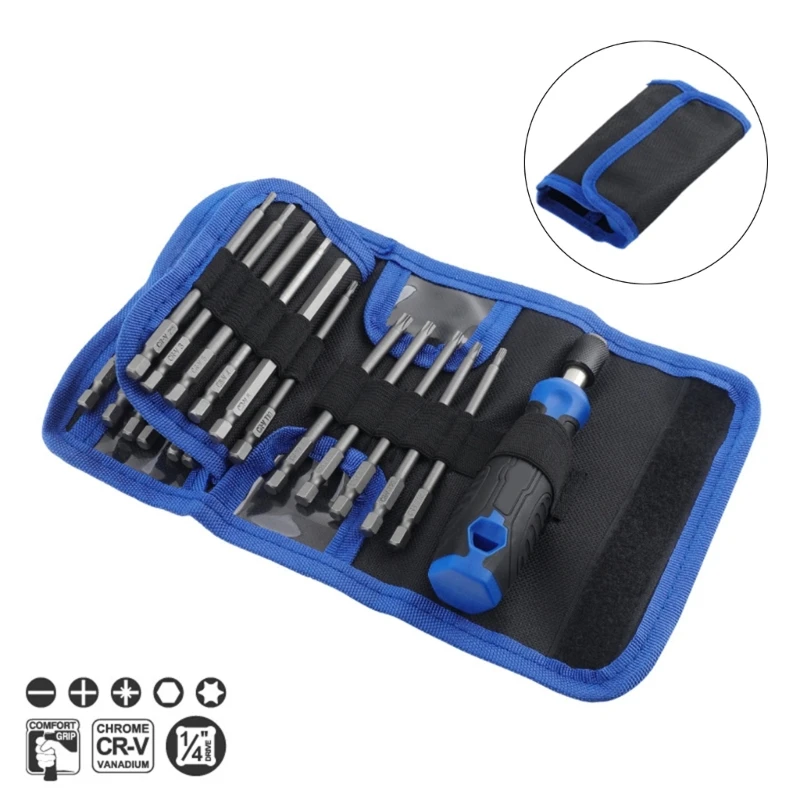 24 in 1 Screwdriver Sets Electronics Screwdriver with 23 Bits Impact Screwdriver Repair Tool for Computer