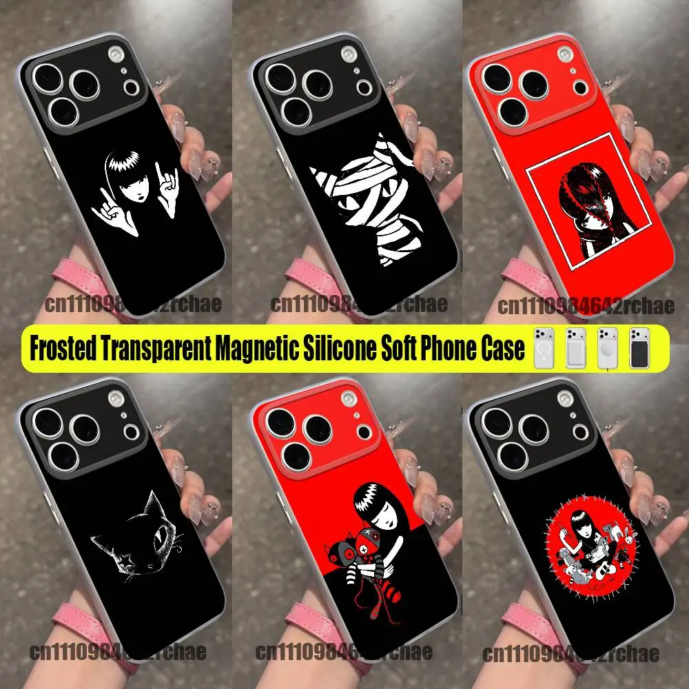 For Emily The Strange Phone Case For iPhone 15 17 18 11 14 13 16 12 Pro Max Mini Plus For Magsafe Magnetic Clear