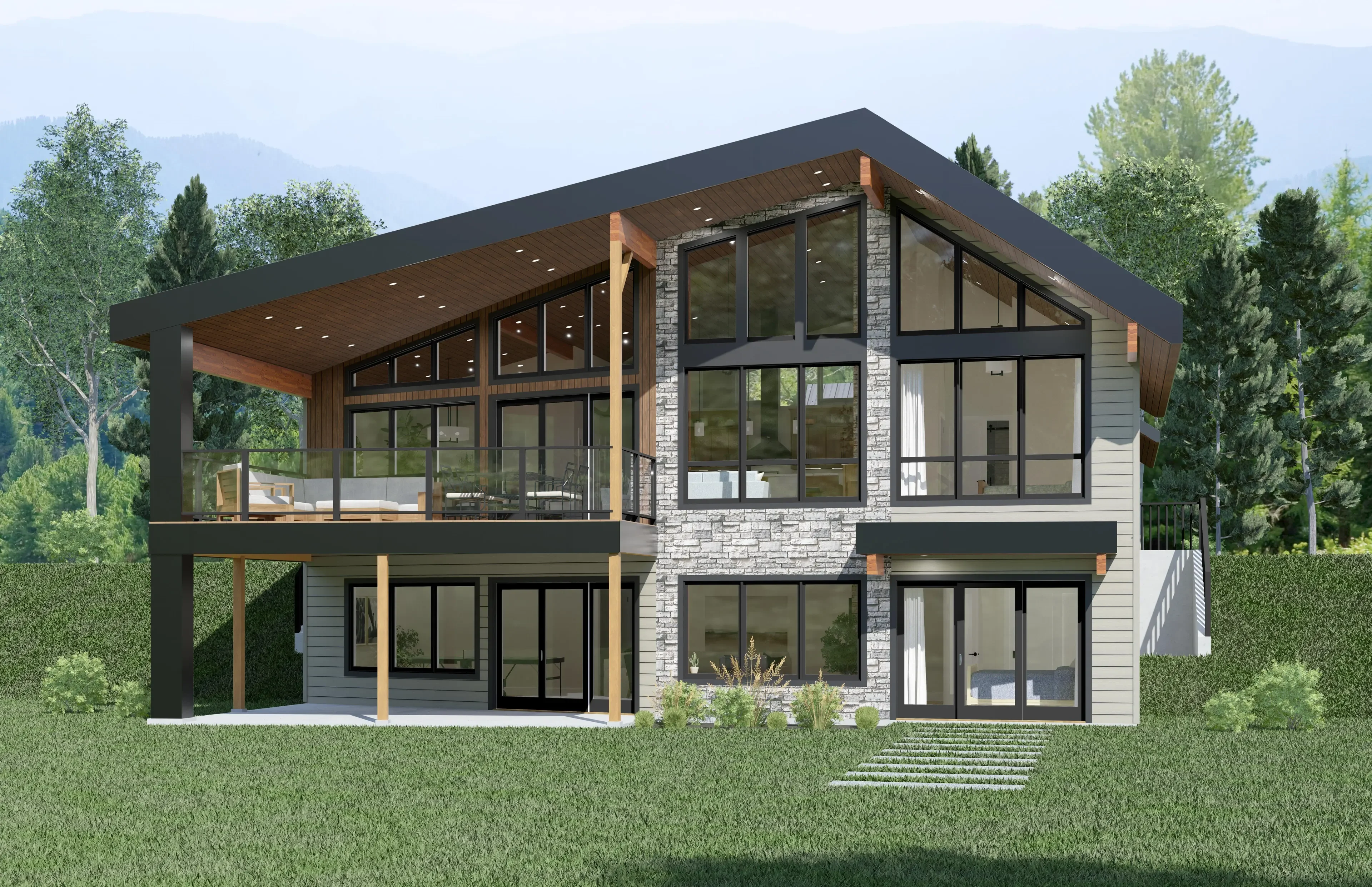 Modern 2-Story Light Steel Frame Prefabricated Villa Customizable Prefab House for Residential Living