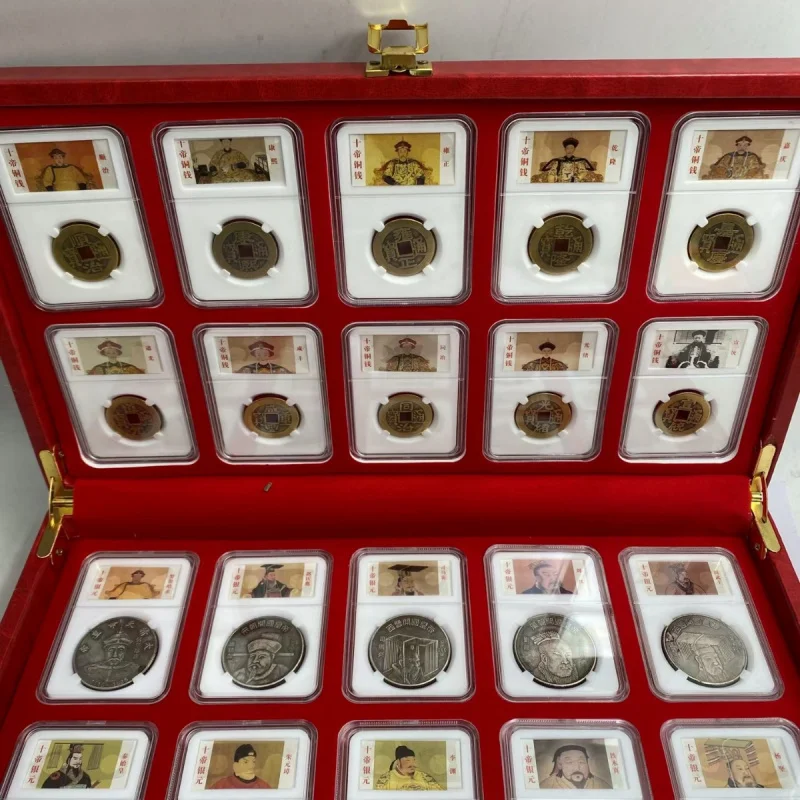 New Silver Chinese Top Ten Ancient Emperor Copper Coins Crafts