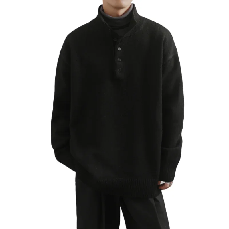 

Комплексная тренировочная толстовка, мужской свитер с полувысоким воротником, осенне-зимнее вязаное пальто в американском стиле ретро, повседневный и теплый пуловер