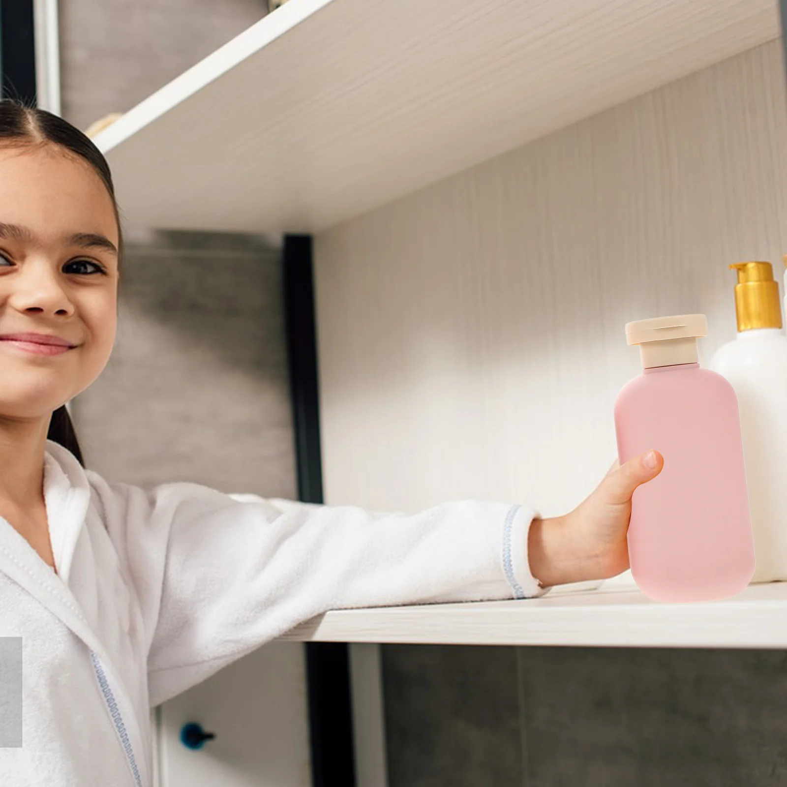 Bouteilles de douche rechargeables étanches, 3 pièces, conteneurs à presser roses de taille de voyage pour shampoing, Lotion de lavage du corps, adaptées aux enfants
