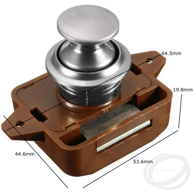 اضغط على زر مزلاج الصيد أقفال الأبواب بدون مفتاح لأجهزة أثاث المنزل المتنقل RV 1 قطعة