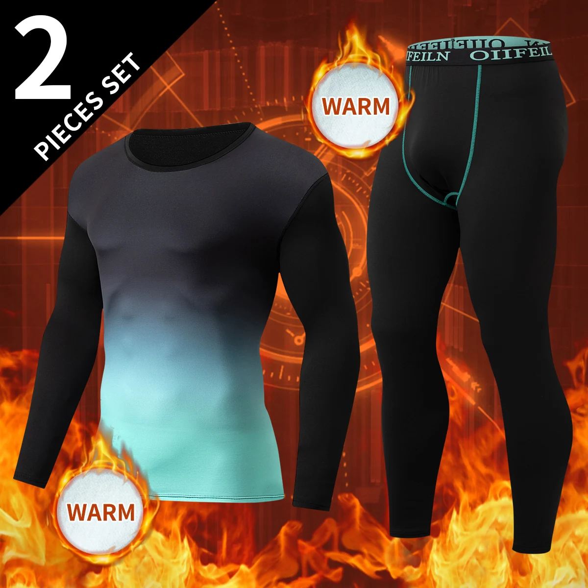2/4 Men's Warm Set Autumn/Winter Solid Color Gradient Warm Comfort Fashion Home Sweat Absorption Multi Functional Leisure Daily